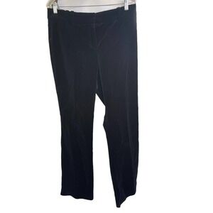 Ann Taylor Black Velvet Pants Straight Legs Stretch Classic Size 10 EUC